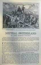1913 Neutral Switzerland Gotthard District Basle Jura Mountains illustrated picture