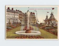 Postcard Gardens & Fountain Eastbourne England picture