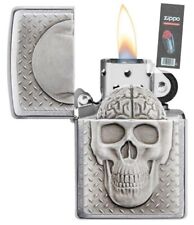 Zippo 29818 Windproof Emblem Skull Brain Surprise Lighter + FLINT PACK picture