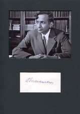 Subrahmanyan Chandrasekhar NOBEL PRIZE IN PHYSICS autograph, signed card mounted picture