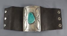 Navajo Silver and Large Turquoise Bow Guard .. picture
