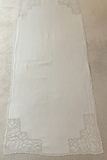 Beautiful Vinage Ivory Linen Table Runner - 43