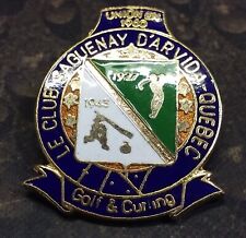 Le Club Saguenay D'arvida Quebec Golf and Curling vintage pin badge picture