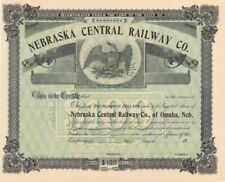 Nebraska Central Railway Co. - Stock Certificate - Railroad Stocks picture