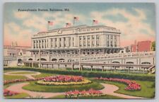 Postcard Pennsylvania Station Baltimore Maryland picture