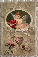 1910 Winsch Gift of Love Cherub vintage postcard picture