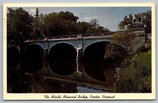 Postcard Marble Memorial Bridge Proctor Vermont VT PM Plymouth NH Cancel WOB VTG picture