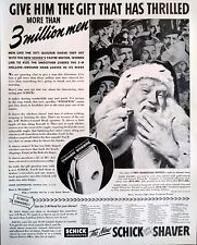 1941 Schick Shaver Hollow Ground Santa Clause Shaving Crowd Men Vintage Print Ad picture