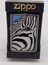 1993 ZIPPO Windproof Lighter Barrett Smythe Animal Friends Zebra Chrome picture