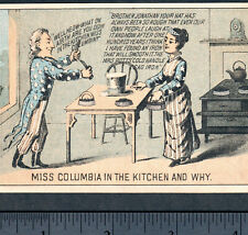 Uncle Sam & Miss Columbia 1800's Brother Jonathan Mrs Potts Sad Iron Trade Card picture