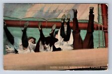 VINTAGE GOING SAILING WHEN THE BOOM SWINGS OVER~c1913 POSTCARD BM picture