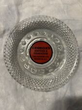 GEORGE’S SEAFOOD & STEAKHOUSE BROOKLYN NYC VINTAGE ROUND GLASS ASHTRAY Ca. 1950 picture
