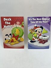 2 Disney Christmas Post Cards Mickey As Santa And Pluto Disney Movie Club Unused picture