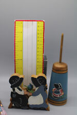 Amish Hand Painted Figurine Plus Miniature Butter Churn and Rolling Pin picture
