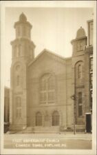 Portland ME Universalist Church c1920s-30s Real Photo Postcard picture