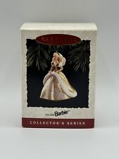 Hallmark Keepsake Ornament Holiday Barbie 1994 White Dress Blonde #2 2nd Series picture
