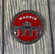 Vintage Madrid Souvenir Round Circle Magnet 2.25