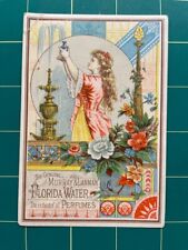 Murray & Lanman Florida Water Perfume trade card - girl and fountain picture