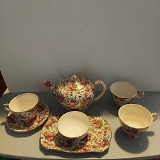 Vtg. Royal Winton Grimwades Summertime Chintz Teapot, Fancy Dish, 4 Cups,... picture