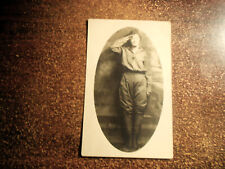 WW1 REAL PHOTO OF WOMAN SOLDIER SALUTING POSTCARD NAMED? VERY RARE CARD picture