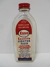 Vintage ESSO Lighter Fluid 4 oz Glass Bottle (WW II Era) Gas Service Station picture