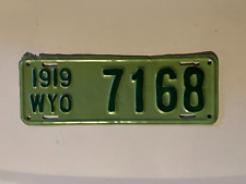 1919 Wyoming License Plate Amateur Repaint picture