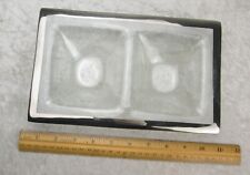 Annieglass Roman Antique Platinum 2 Section Glass Serving Tray Dish 9-5/8 inch picture