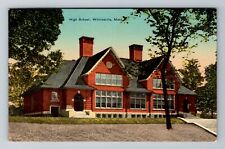 Whitinsville, MA-Massachusetts, High School Building Antique, Vintage Postcard picture