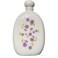 Vintage 1980s Lavender Cologne Empty Milk Glass Bottle By Avon 1.7 Oz Flowers 4