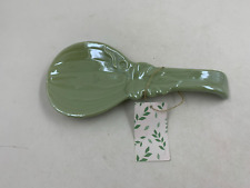 10 Strawberry Street Ceramic 10in Iridescent Green Pumpkin Spoon Rest CC02B18019 picture