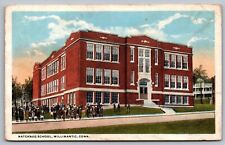 Natchaug School Willimantic Connecticut Street View Campus Vintage WOB Postcard picture