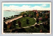 Milwaukee WI-Wisconsin, Lake Park And Harbor View, Antique, Vintage Postcard picture