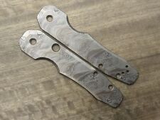 Black Dama TWIST pattern engraved Titanium Scales for Spyderco SMOCK picture