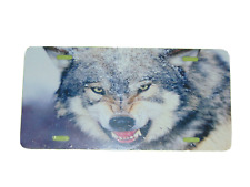 Snarling Wolf License Plate 6 X 12 Inches Aluminum New Made In Usa picture