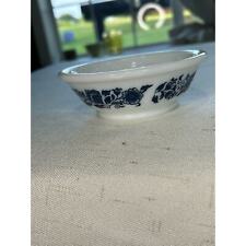 Vintage Collectible AVON Milk Glass Dish with Blue Flower Pattern  picture