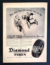 1937 DIAMOND TIRES Blowout Protected Car Automobile Quality  Vintage Print Ad   picture
