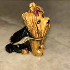 Yorkshire Terrier Trinket Box, jeweled, enameled picture
