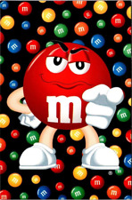 Postcard Red M&M Candy Green Red Yellow Collectible picture