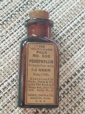 1920s Parke Davis Cork Top Bottle w Original Label Contents Small No 506 picture
