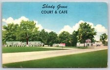 DeQueen Arkansas~Shady Grove Court & Cafe Roadside Motel~Vintage Linen Postcard picture