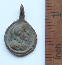 Antique Old Catholic Bronze Medallion Pendant 3.7 gram picture