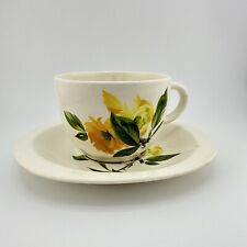 Vintage Royal Swan England Yellow Rose Flower Teacup Saucer Set picture