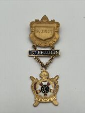 Vintage Masonic DeMolay De Molay Medal Pin Merit 1st Petition picture