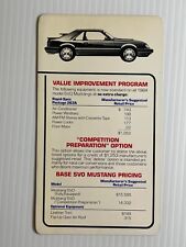1984 Ford Mustang SVO Performance Plus - Salesperson Incentive *Dealership Card* picture