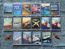 Delta Airplane Pilot Trading Cards-Set Of 16 (4-Holographic) + 2 Pairs Of Wings. picture