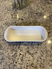 #1873 Bennington Vermont Pottery Blue Agate Loaf Bread Baking Pan D. Gill picture