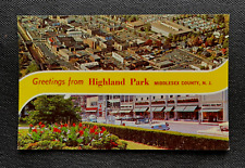 Postcard Highland Park Middlesex County NJ Banner Card Aerial & Street View   A4 picture