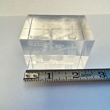 Sukup 50th Anniversary 3D Laser Etched Grain Bin Crystal Glass Cube Paperweight picture
