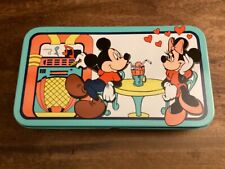 Vintage Walt Disney Mickey and Minnie Mouse Tin Pencil Box/Case picture
