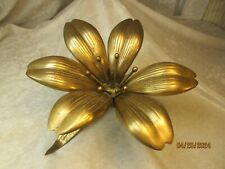 Vintage Mid Century 50's-60's Brass Lotus Flower with Removable 5 Ashtray Pedals picture
